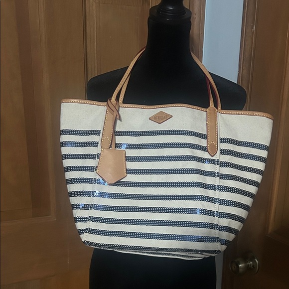 MZ WALLACE Sequin Blue Tote Bag with pouch - Picture 1 of 5